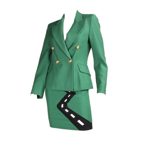 MOSCHINO - Vintage Cheap and Chic Double breasted blazer coat Green, 10 - Picture 10 of 12